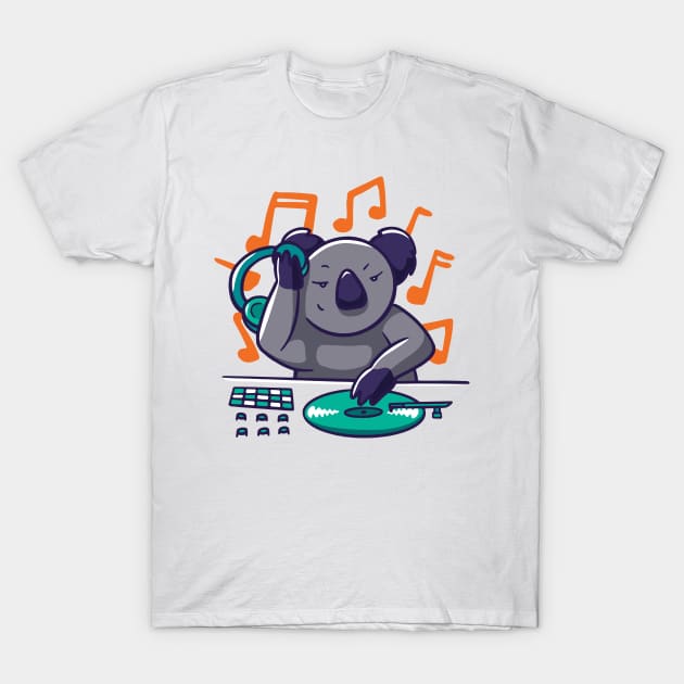music live funny koala dj and hip hop music culture T-Shirt by Midoart